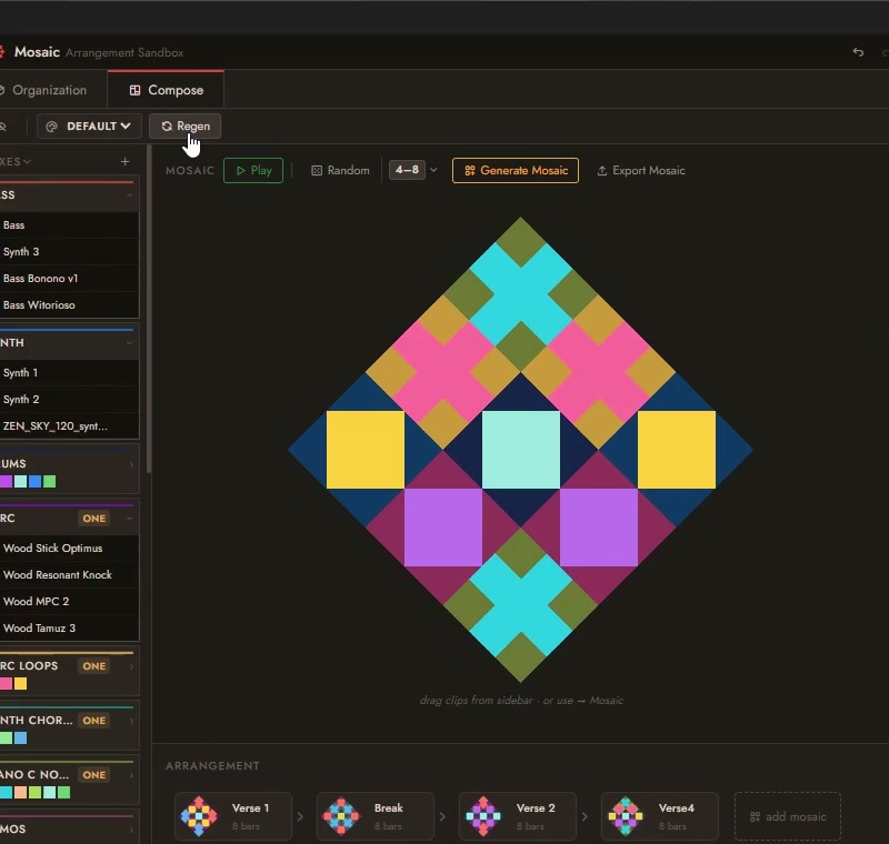 Mosaic composing a generative mosaic in Ableton Live